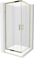 Mexen Rio quadratische Duschkabine 70 x 70 cm, matt, gold + Duschwanne Rio, weiß - 860-070-070-50-30-4510
