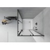 Mexen Rio quadratische Duschkabine 70 x 70 cm, Milchglas, schwarz + Duschwanne, weiß - 860-070-070-70-30-4510