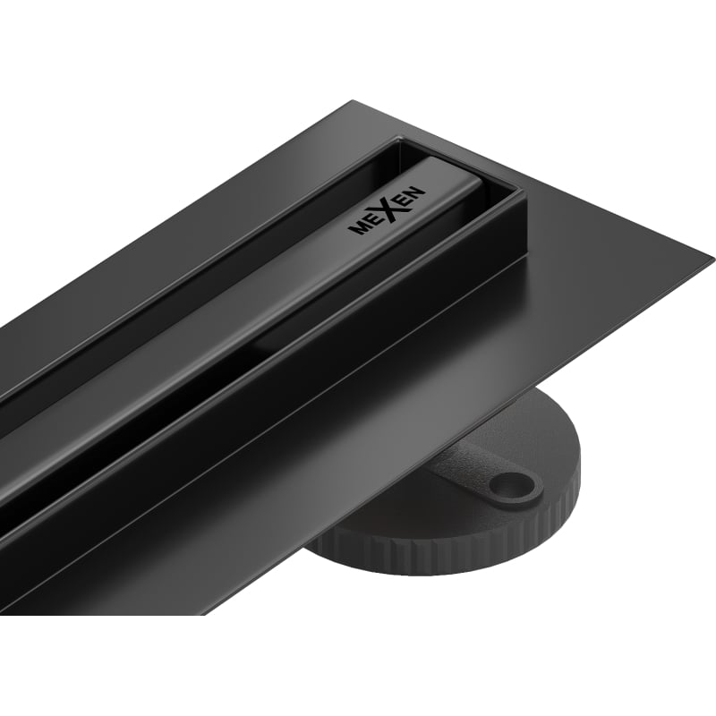 Mexen Flat 360° Slim schwarz, drehbarer Linienabfluss 160 cm - 1741160