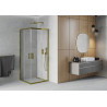 Mexen Rio quadratische Duschkabine 80 x 80 cm, transparent, gold - 860-080-080-50-00