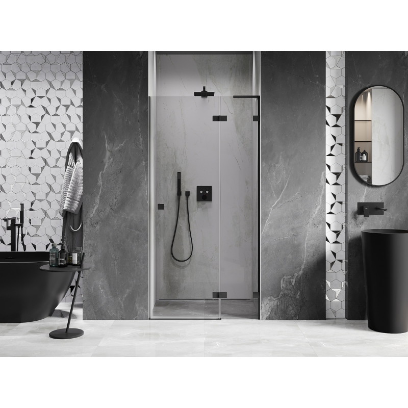 Mexen Lunar L Duschpendeltür rechts 100 cm, transparent, schwarz - 834L-100-000-70-00-P