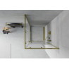 Mexen Rio quadratische Duschkabine 80 x 80 cm, weiße Streifen, Gold - 860-080-080-50-20