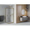Mexen Rio quadratische Duschkabine 80 x 80 cm, matt, golden - 860-080-080-50-30