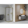 Mexen Rio quadratische Duschkabine 80 x 80 cm, matt, golden - 860-080-080-50-30