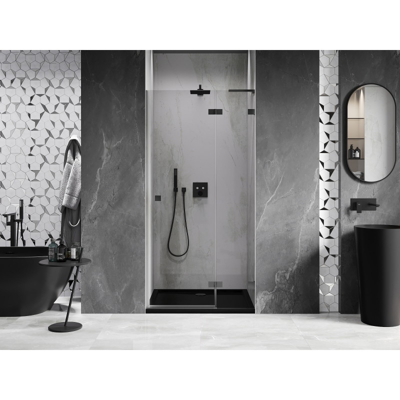 Mexen Lunar L Duschwand rechts öffnend 105 cm, transparent, Gun Metal - 834L-105-000-95-00-P