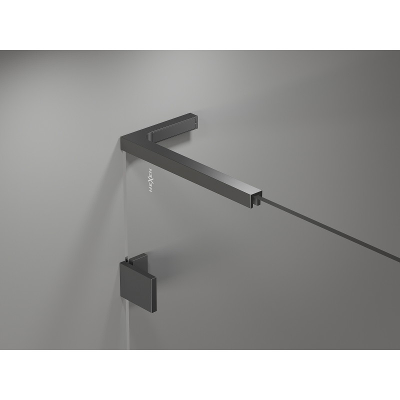 Mexen Lunar L Duschdrehtür rechts 120 cm, transparent, Gun-Metal - 834L-120-000-95-00-P