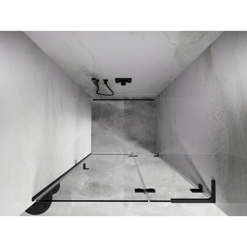 Mexen Lunar L Duschdrehtür rechts 120 cm, transparent, Gun-Metal - 834L-120-000-95-00-P