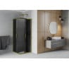 Mexen Rio quadratische Duschkabine 90 x 90 cm, grafit, gold - 860-090-090-50-40