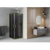 Mexen Rio quadratische Duschkabine 90 x 90 cm, grafit, gold - 860-090-090-50-40