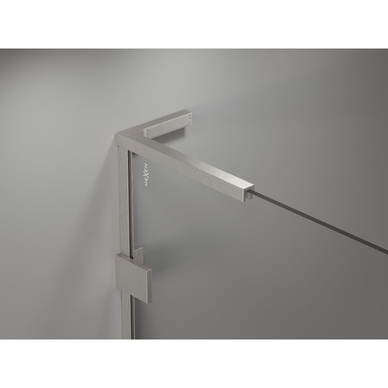 Mexen Lunar L Duschdrehtür, rechts, 115 cm, transparent, gebürsteter Nickel - 834L-115-000-97-00-P