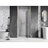 Mexen Lunar L Duschdrehtür rechts 120 cm, transparent, gebürstetes Nickel - 834L-120-000-97-00-P