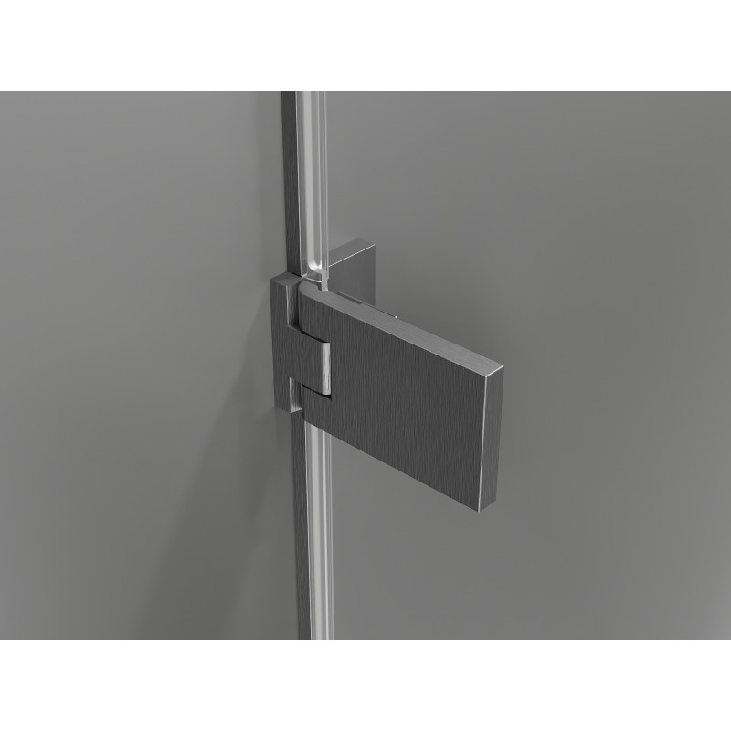 Mexen Lunar-F faltbare Duschkabinentür rechts 80 cm, transparent, gebürstet gun gray - 836-080-000-66-00-P