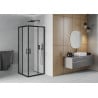 Mexen Rio quadratische Duschkabine 90 x 90 cm, satiniert, schwarz - 860-090-090-70-30