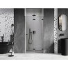Mexen Lunar-F faltbare Duschabtrennung rechts 90 cm, transparent, schwarz - 836-090-000-70-00-P