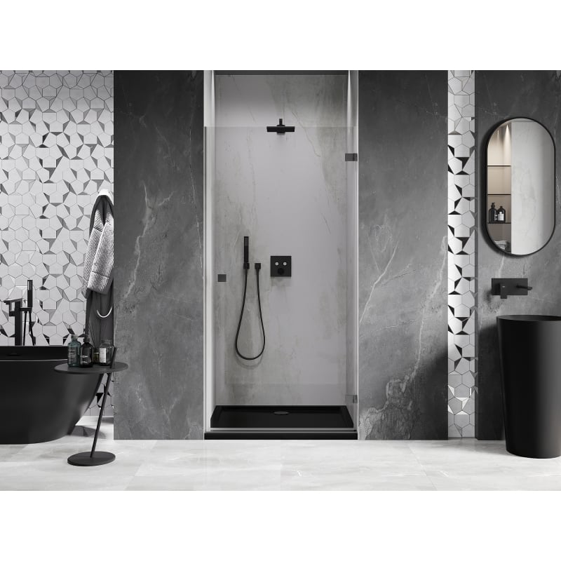 Mexen Lunar-B Duschdrehtür rechts 75 cm, transparent, Gunmetal - 832-075-000-95-00-P