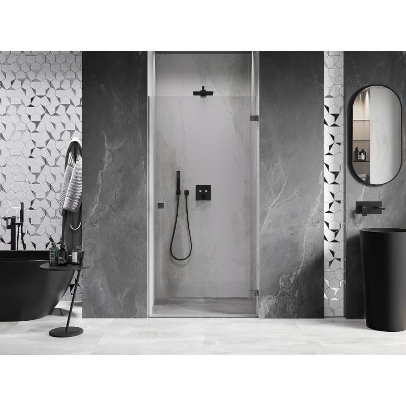 Mexen Lunar-B Duschdrehtür rechts 100 cm, transparent, Gun Metal - 832-100-000-95-00-P