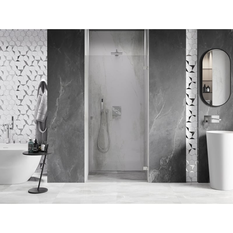 Mexen Lunar-B Duschflügeltür rechts 60 cm, transparent, gebürsteter Nickel - 832-060-000-97-00-P