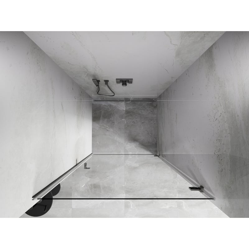 Mexen Lunar-B Duschdrehtür rechts 80 cm, transparent, gebürstetes Nickel - 832-080-000-97-00-P