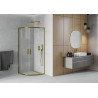 Mexen Rio Duschkabine Halbrund 90 x 90 cm, transparent, gold - 863-090-090-50-00