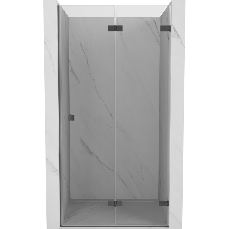 Mexen Lunar-F Duschfaltwand rechts 80 cm, transparent, Gun Metal - 836-080-000-95-00-P