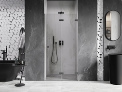 Mexen Lunar-F Falttür für die Dusche rechts 85 cm, transparent, Gun Metal - 836-085-000-95-00-P