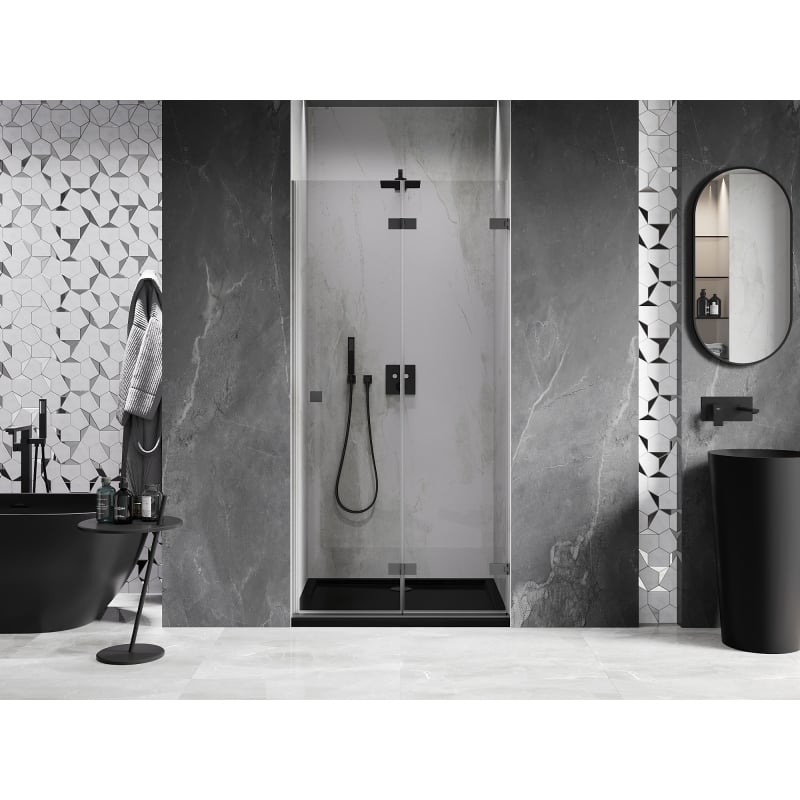 Mexen Lunar-F Falttür rechts 100 cm, transparent, Gun Metal - 836-100-000-95-00-P