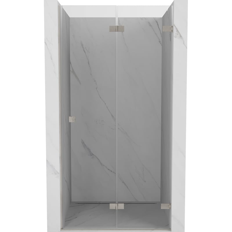 Mexen Lunar-F faltbare Duschabtrennung rechts 60 cm, transparent, gebürstetes Nickel - 836-060-000-97-00-P
