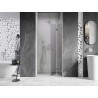 Mexen Lunar-F Duschfaltür rechts 90 cm, transparent, gebürstetes Nickel - 836-090-000-97-00-P