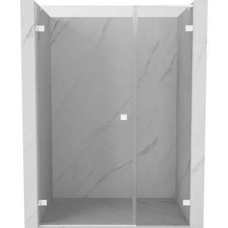 Mexen Lunar-B L Duschdrehtür links 130 cm, transparent, weiß - 832SL-130-050-20-00-L