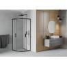 Mexen Rio Halbrunde Duschkabine 90 x 90 cm, Matt, Schwarz - 863-090-090-70-30