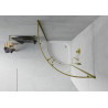 Mexen Rio duschkabine halbrund 90 x 90 cm, transparent, gold + duschwanne, weiß - 863-090-090-50-00-4710