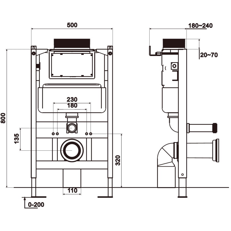 Mexen Tex Air XS-U pneumatische Unterputz-Befestigung für WC - 61850A