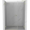 Mexen Lunar-B L linke Duschtür, schwenkbar, 145 cm, transparent, gebürstetes Gold - 832SL-145-050-55-00-L