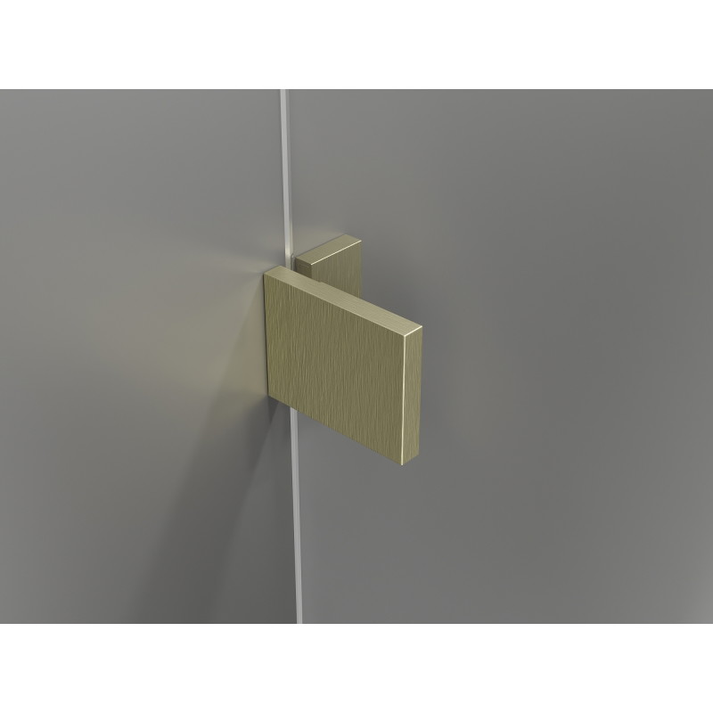 Mexen Lunar-B L linke Duschtür, schwenkbar, 145 cm, transparent, gebürstetes Gold - 832SL-145-050-55-00-L