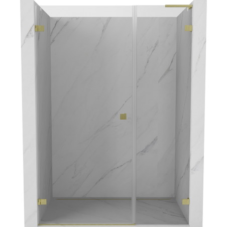Mexen Lunar-B L Dusch-Schwenktür links 150 cm, transparent, gebürstetes Gold - 832SL-150-050-55-00-L