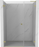 Mexen Lunar-B L Dusch-Schwenktür links 150 cm, transparent, gebürstetes Gold - 832SL-150-050-55-00-L
