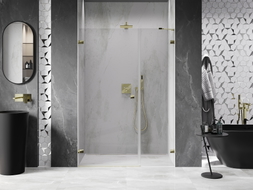 Mexen Lunar-B Dusche Tür links öffnend 125 cm, transparent, gold - 832S-125-050-50-00-L