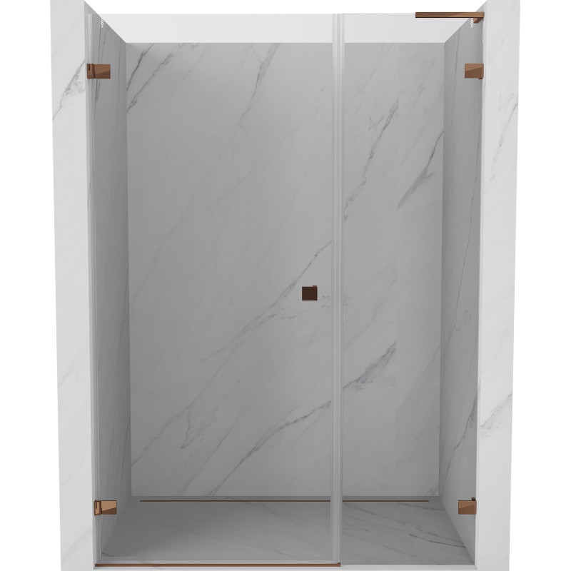 Mexen Lunar-B L Duschdrehtür links 130 cm, transparent, Roségold - 832SL-130-050-60-00-L