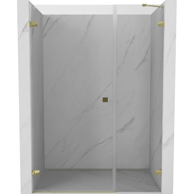 Mexen Lunar-B Duschdrehtür links 135 cm, transparent, gold - 832S-135-050-50-00-L