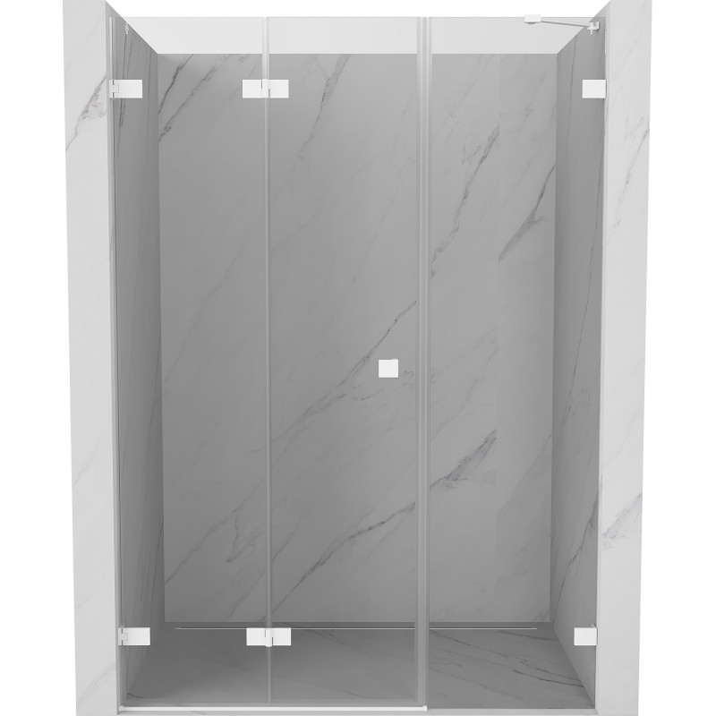 Mexen Lunar-F faltbare Duschtür links 135 cm, transparent, weiß - 836S-135-050-20-00-L