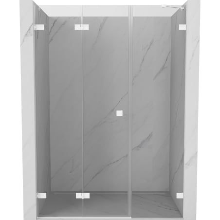 Mexen Lunar-F Falttür Dusche links 145 cm, transparent, weiß - 836S-145-050-20-00-L