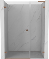 Mexen Lunar-B L Duschabtrennung, links öffnend, 145 cm, transparent, gebürstetes Kupfer - 832SL-145-050-65-00-L