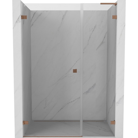 Mexen Lunar-B L Duschdrehtür links 150 cm, transparent, gebürstetes Kupfer - 832SL-150-050-65-00-L