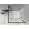 Mexen Rio quadratische Duschkabine 90 x 90 cm, transparent, gold + Duschwanne, weiß - 860-090-090-50-00-4510