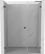 Mexen Lunar-B L Duschwand, links pendelnd 120 cm, transparent, gebürstetes Gun Gray - 832SL-120-050-66-00-L