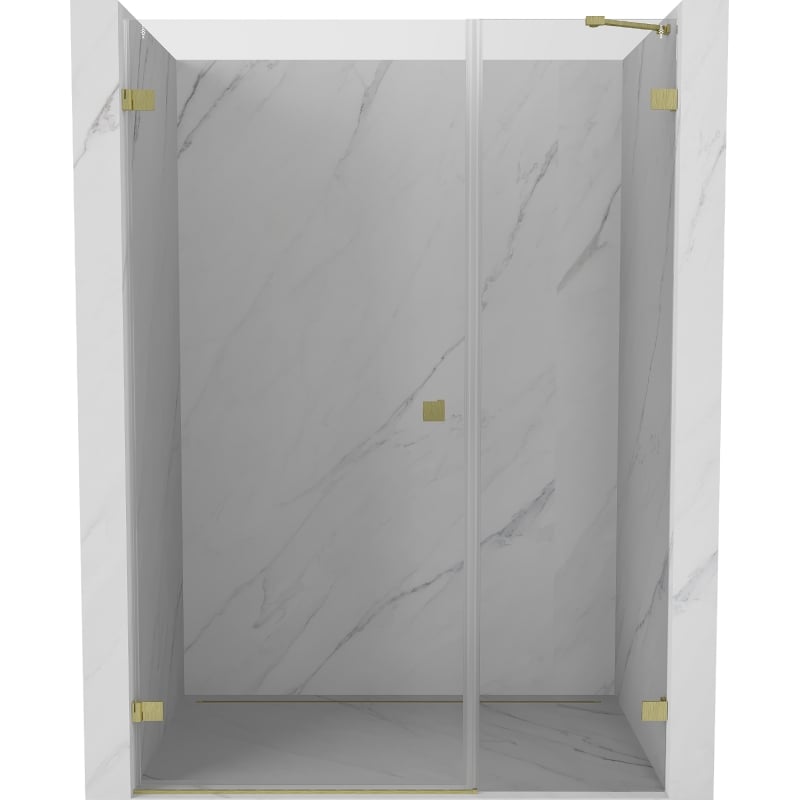 Mexen Lunar-B Duschpendeltür links 145 cm, transparent, gold gebürstet - 832S-145-050-55-00-L