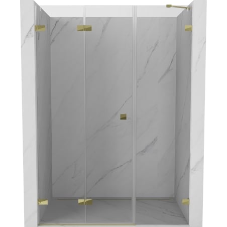 Mexen Lunar-F faltbare Duschabtrennung links 120 cm, transparent, gold - 836S-120-050-50-00-L