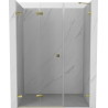 Mexen Lunar-F Duschfaltwand links 125 cm, transparent, golden - 836S-125-050-50-00-L
