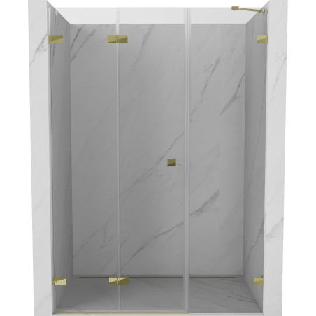 Mexen Lunar-F Falttür-Duschabtrennung links 130 cm, transparent, gold - 836S-130-050-50-00-L