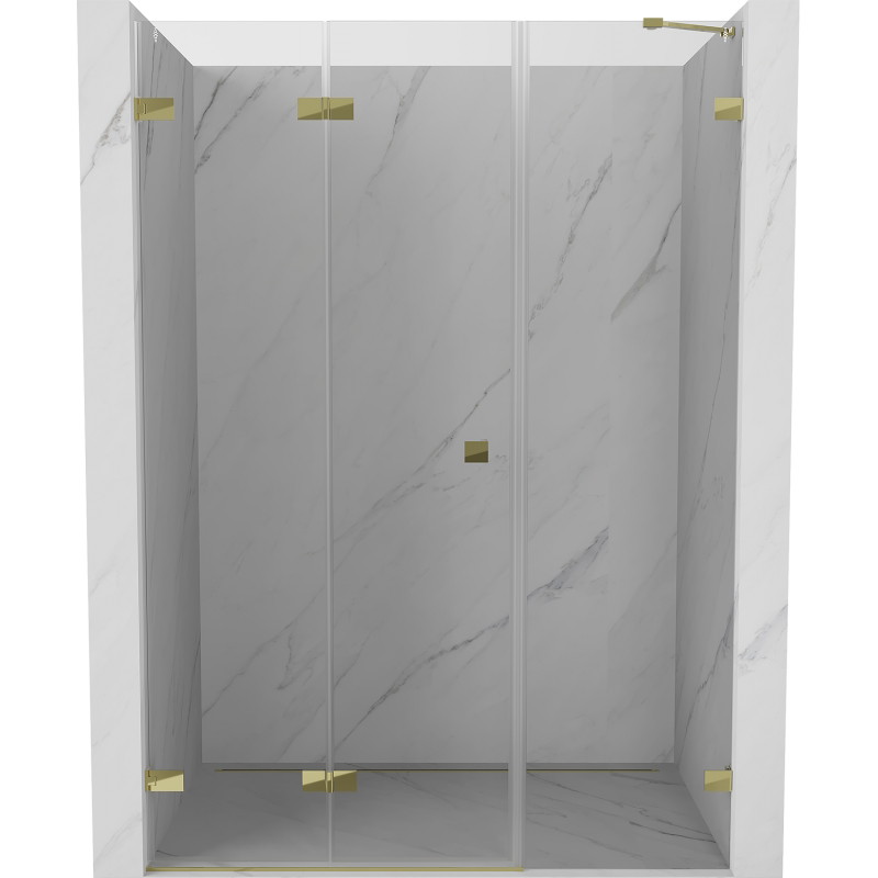 Mexen Lunar-F Falttür für Dusche links 135 cm, transparent, gold - 836S-135-050-50-00-L